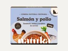 Menú COCINADO para gato de pollo y salmón